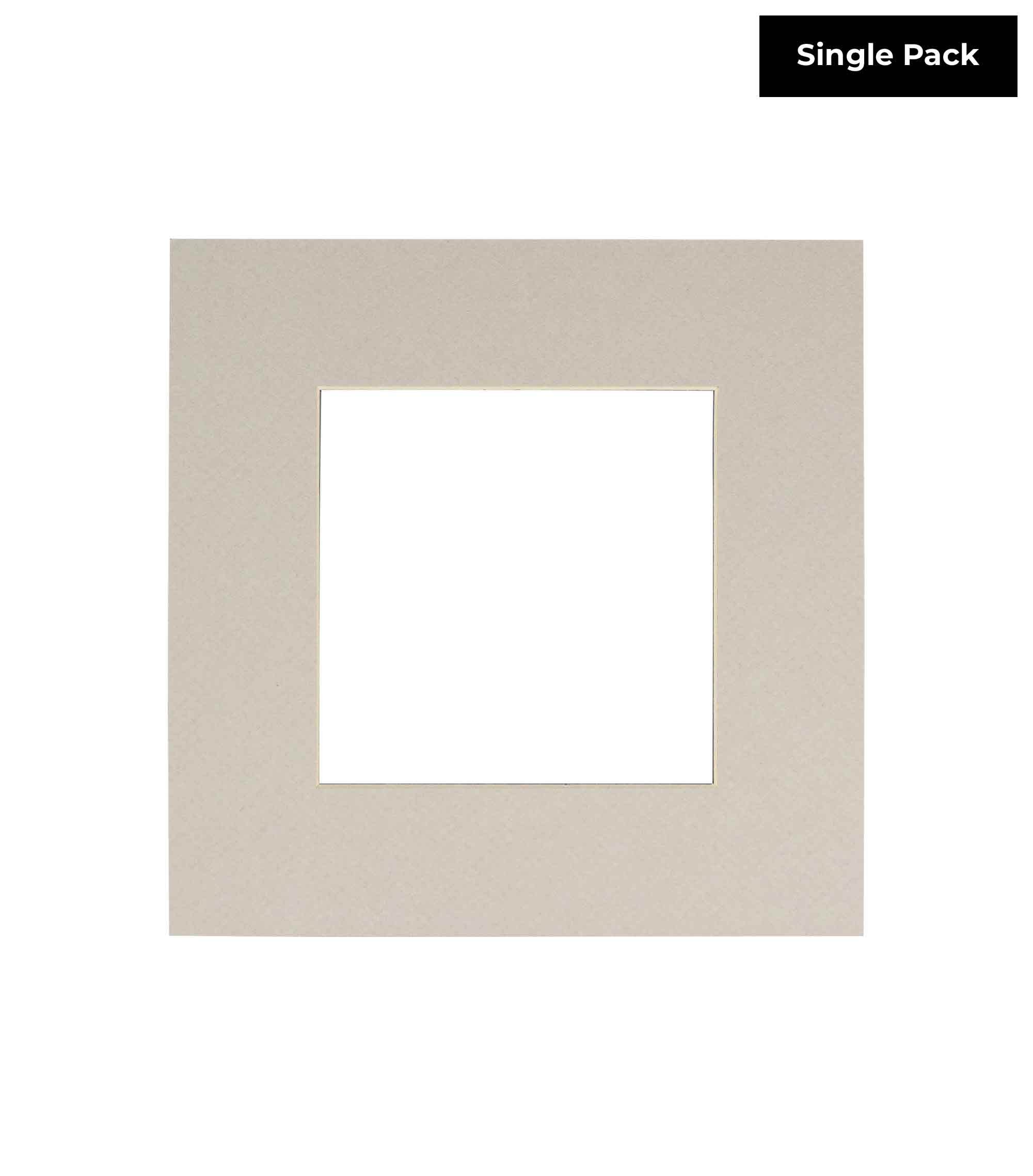 CountryArtHouse Grey Acid Free 11x11 Square Picture Frame Mat with White Core Bevel Cut for 7x7 Pictures - Fits 11x11 Frame - Pack of 1 Matboard Show Kit with Acid Free Backing & Clear Bag