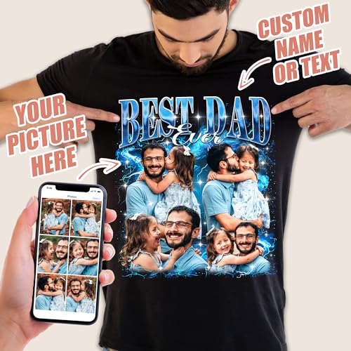 Mit & Mia Custom Shirt for Dad Custom Shirt with Photos Fathers Day Christmas Shirt Custom Bootleg Rap Tee Vintage Shirt2