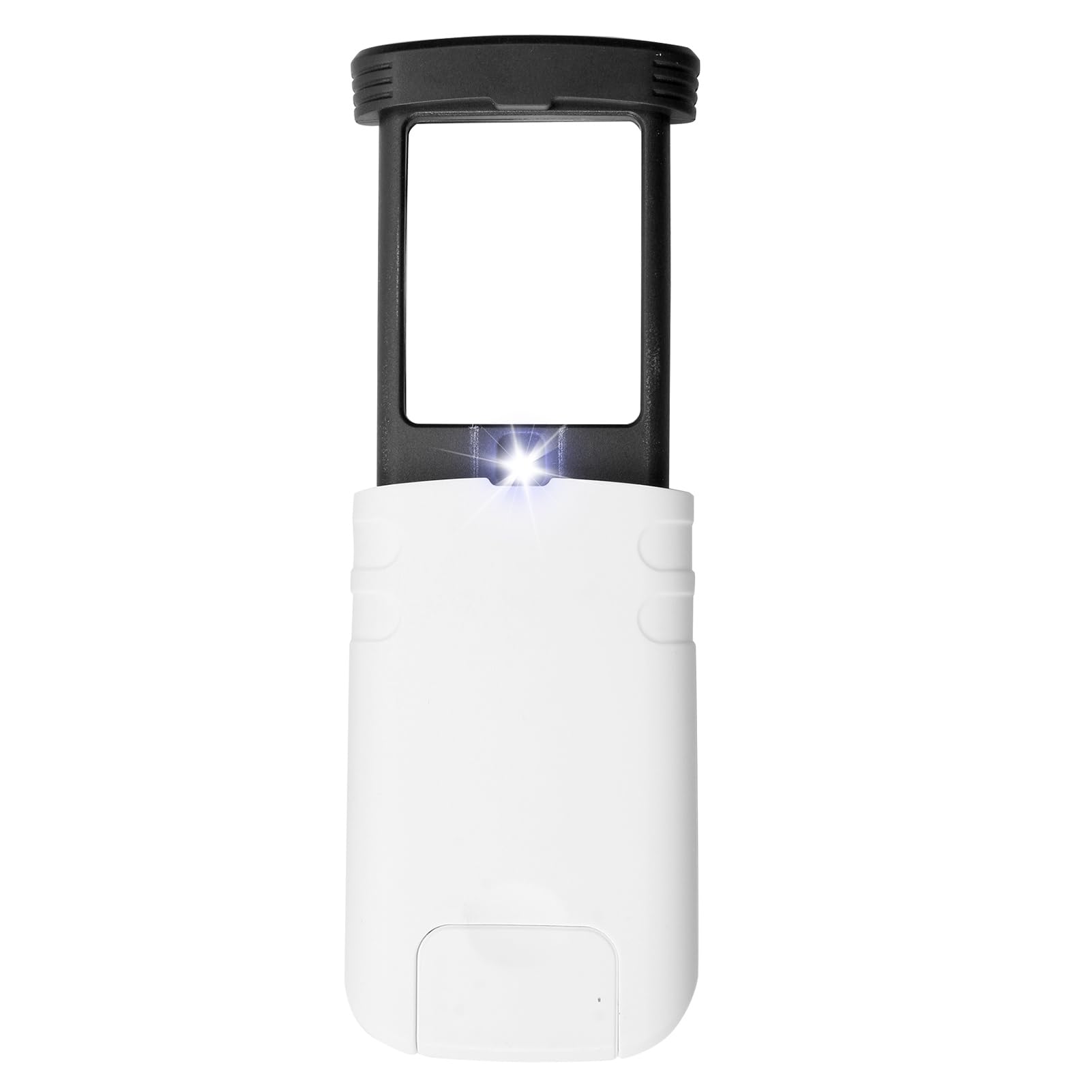 4X Pocket Magnifying Glass with LED Light and Sliding Case Portable Handheld Magnifier for Reading Rocks Jewelry Stamps Coins Macular Degeneration Reading Aid Gift for Visually Impaired Seniors White