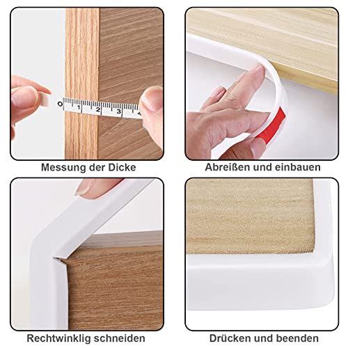 GOIEHIR 20 mm Umleimer Furnierklebeband, 5 m lang U-Form Selbstklebend Möbelkantenband, Flexible TPE Kantenschutz klebeband, für Tisch, Schrank Schutz&Reparatur, weiß