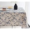   Wracra-Cotton-Linen-Vintage-Rectangle-Tablecloth-Pastoral-Floral-Rustic-Table-Cloth-Washable-Table-Cover-for-IndoorOutdoorFarmhouse-DecorPicnicTabletop-Decoration-Blue-Floral-5571