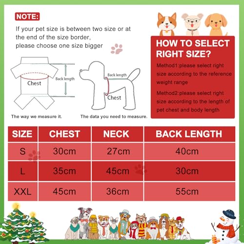 Kleidung für Haustiere Weihnachtsmann, Haustier Weihnachtskostüm, Katze Hund Weihnachtskostüm, Weihnachten Haustier Kleidung, Für Neujahr Christmas Party Cute Cats and Dogs Kostüm(L)