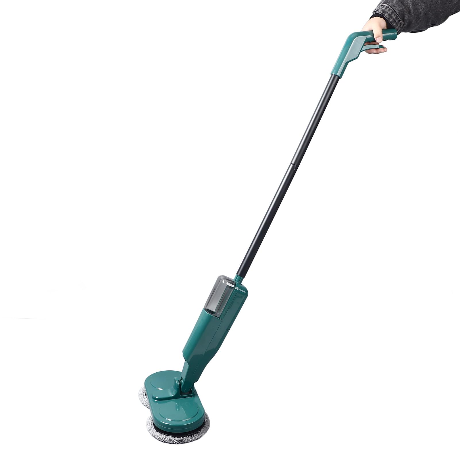 Vadrouille électrique sans Fil, Vadrouille électrique sans Fil pour le Nettoyage des Sols, Nettoyeur à Double Rotation Rechargeable avec 4 Tampons Réutilisables pour Bois Dur