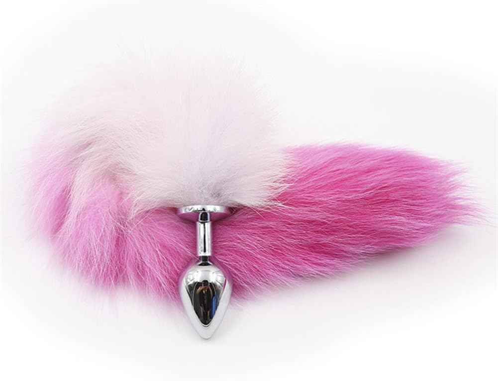 Beauty's Love Adoreyou Fox Tail Toys Soft Smooth Stainless Steel Tail Plug Cosplay Costume Accessory (Rosy) - Image 4