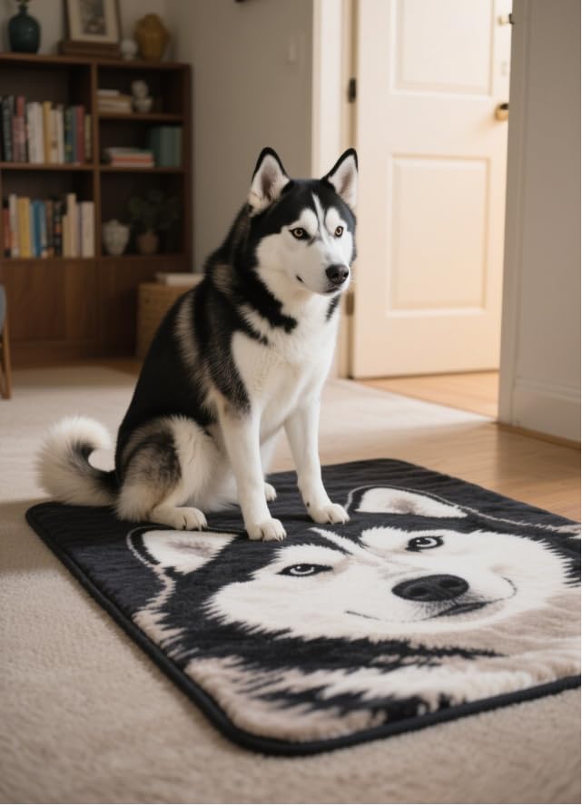 iMZOON Custom Rug Personalized with Pet Photo Non-Slip Dog Cat Welcome Mat, Custom Door Mat for Front Door - Pet Lovers Gift, Waterproof