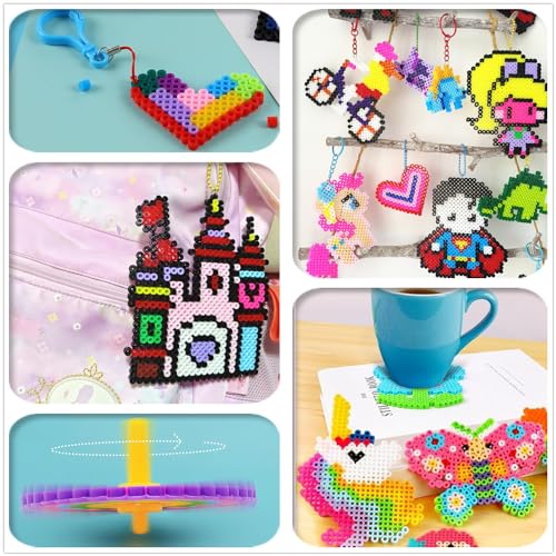 Vytung Fuse Beads Kit 6500pcs Melty with 202 Patterns 4 Pegboards 2 Tweezers 2 Ironing Papers 5mm Iron for Arts & Crafts