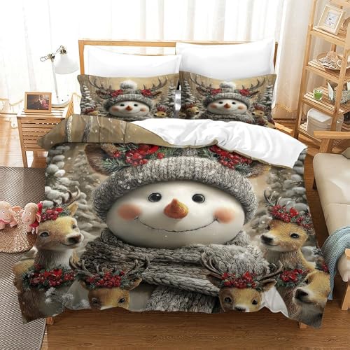Housse de couette bonhomme de neige zippée anti-acarien lit - 3