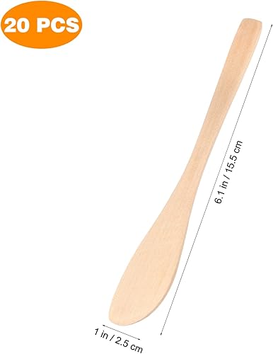 Miniatura 2 de Gadpiparty Esparcidor de madera, paquete de 20 cuchillos de mantequilla de madera, esparcidor de queso de madera, postre de bambú, crema de