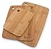 Culina Bamboo Wood Cutting Board, Set of 3 Sizes: 8"x6", 11"x8.5", 13"x9"