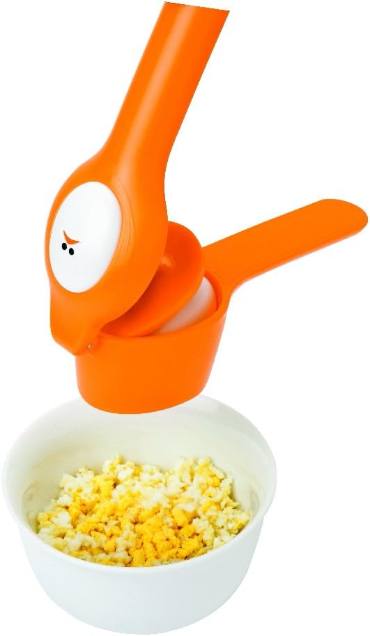 Joie Kitchen Gadgets 067742-302021 Egg Press, Plastic, Orange, 7.75"
