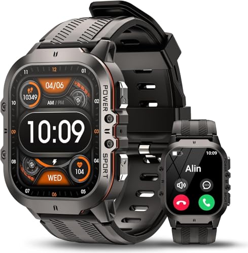 Reloj Inteligente Deportivo, Pantalla AMOLED 4,98 cm, Bluetooth, 100+ Modos Deportivos, Resistente al Agua IP68, Negro