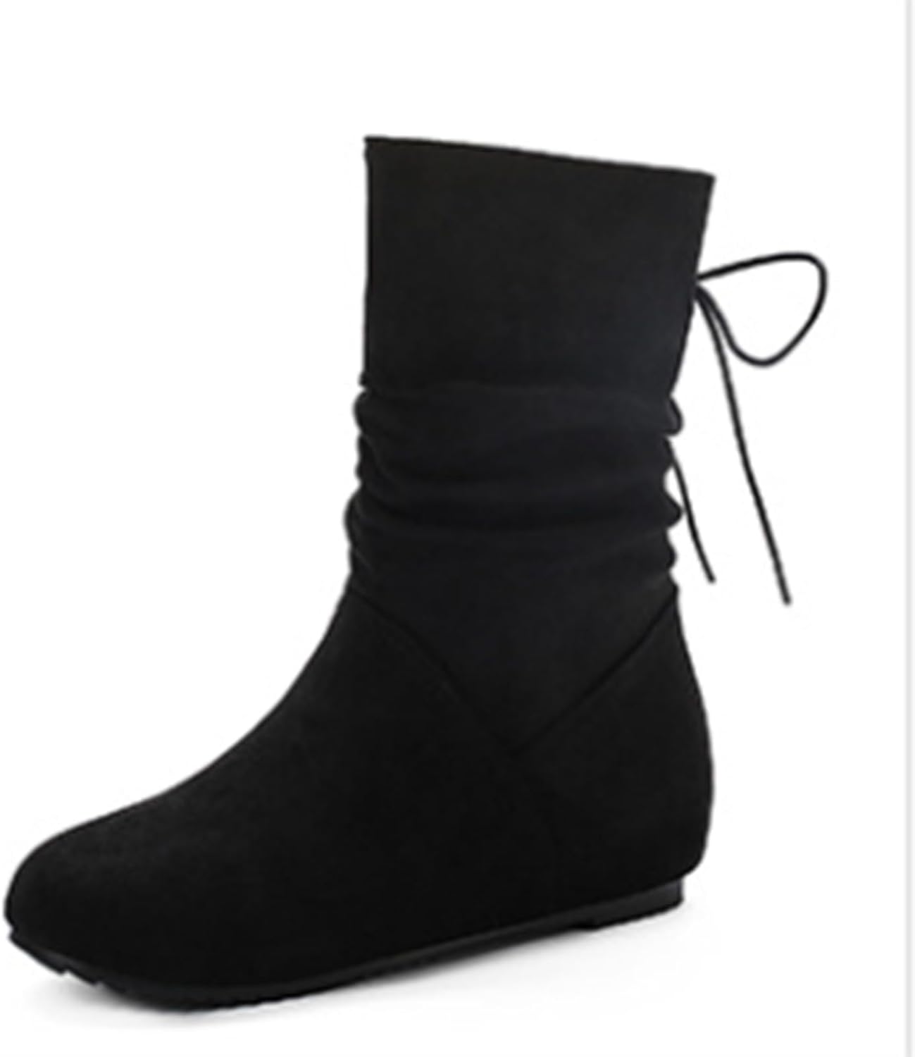 Bottes plates en daim pour femme Bottes courtes rétro élégantes avec