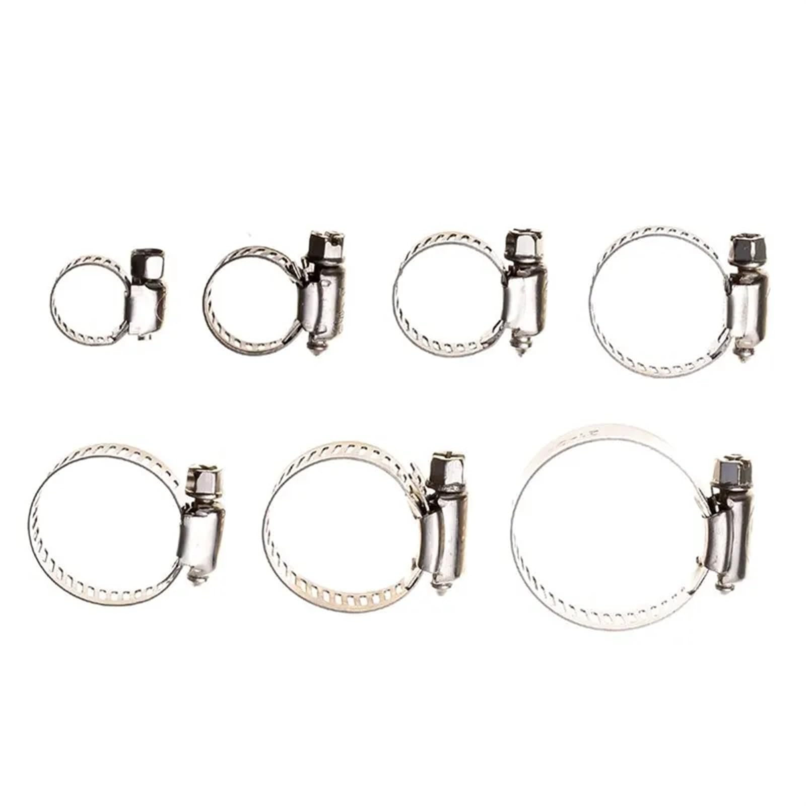 Sfoikvg One Color Hose Clips 10Pcs Pipe Clamps Stainless Steel Hose Clips Fuel Worm Drive Sturdy Anti-Oxidation For Home Water Line(19-29Mm)