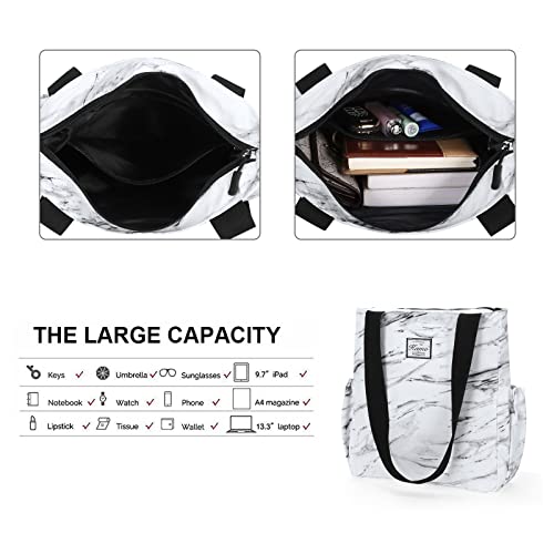Image of KAMO Floral Tote Bag - Waterproof Lightweight Handbags Travel Shoulder Bag for Hiking Yoga Gym Swimming Travel Beach