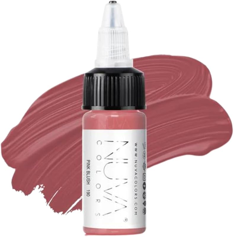 Pigmento labial PMU Nuva Colors Pink Blush, subtom frio, vegano, fabricado nos EUA