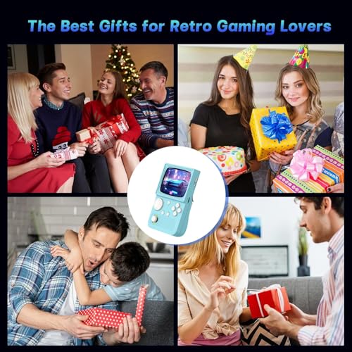 Image of R36T Retro Handheld Game Console, Portable Retro Gaming Console with 3.5 inch CRT-Inspired Screen, 3500mAh Arcade Classics, Supports Multiple Mainstream Emulators, WiFi Network Battling, 64GB (Blue)