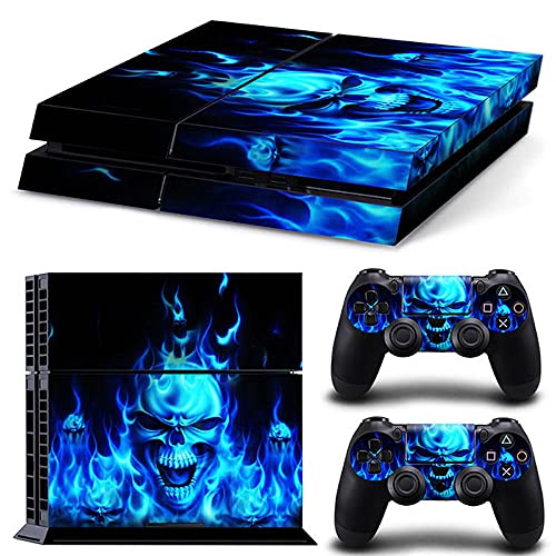 PS4 Skin for Playstation 4 System Console and Controllers, PS4 Whole Body Vinyl Skin Sticker Decal Cover - Blue Ghost PS4 Skin for Playstation 4 System Console and Controllers, PS4 Whole Body Vinyl Skin Sticker Decal Cover - Blue Ghost