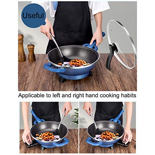 image for JIDI Large Electric Wok with Lid Non Stick, Vacuum Lid, 32cm Electric 