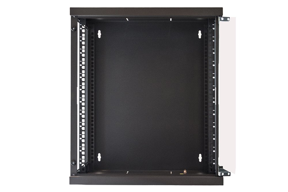 Armoire Rack 19" 12 unités murales pour Filets (a) 620 x (l) 540 x (p) 450 mm Couleur Noir Porte Verre