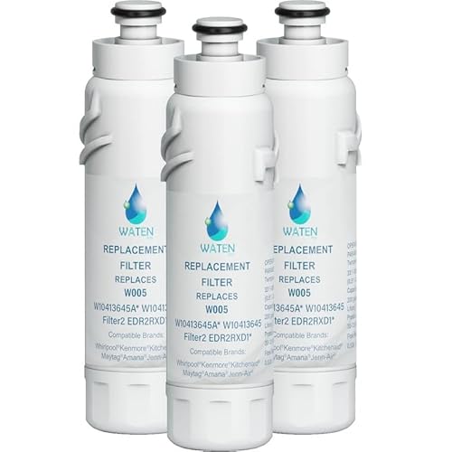 Image of KAD2RXD1 Water Filter 2 Replacement, Compatible with KitchenAid KRFF577KPS, KRFF577KBS, KRMF536RPS, KRMF536RBS, KRQC736RPS, KRMF706ESS, KRMF706EBS, KRFF507HPS, 3 Pack