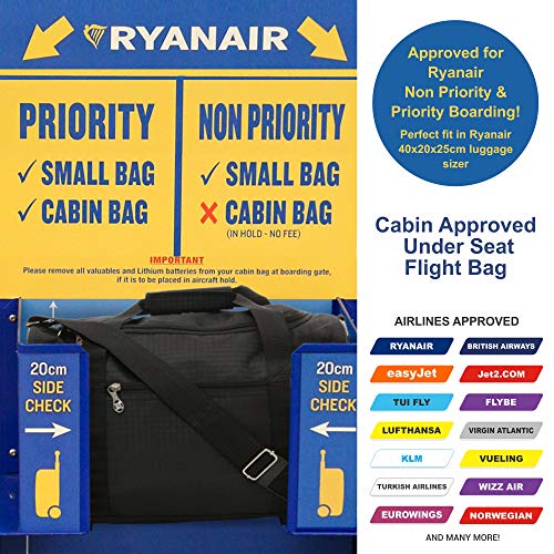5 Cities Ryanair 40x20x25 Maximaal Formaat Handcabine Bagage Onder Seat Schoudertas Lichtgewicht Reistas - Neem The Max aan boord! 2 Jaar Garantie (Zwart) - Image 5