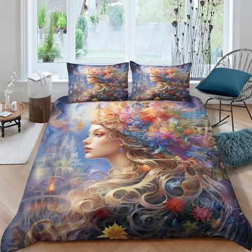 Housse de couette papillon microfibre fermeture à glissière