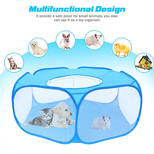 Yummy Sam Cercadinhos para animais pequenos com tampa superior, tenda dobrável e respirável para peq