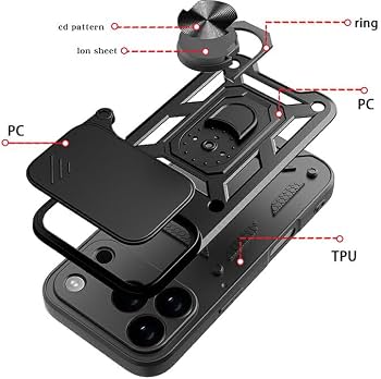 Amazon.co.jp: CYBERGARAGE・For iPhone17 ケース 耐衝撃 カバー