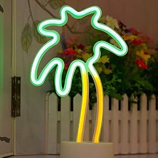 Decorative Palm Tree Neon Signs Green LED Coconut Neon Light Sign Wall Decor