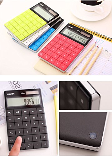Electronic Desktop Calculator With 12-Digit Large Display, Solar And Button Dattery Dual Power Standard 12-Digit Big Display Handheld Function Desktop Calculator (Green 2) #TOP5