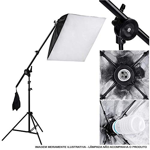 Kit Iluminação Estúdio Softbox E27 40x60cm com Girafa