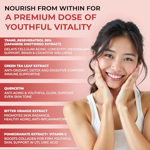 Image of The Body Reserve Age Blocker - Trans-Resveratrol 99% Japanese Knotweed Extract | Quercetin, Green Tea, Bitter Orange & Pomegranate | Powerful Antioxidant & Anti-Aging Supplement 60 Veg Capsules