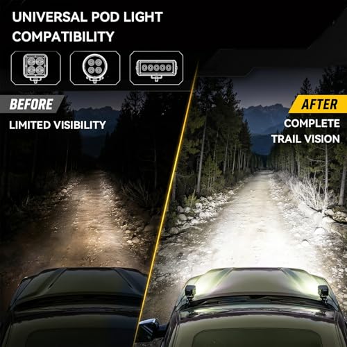 Image of Ditch Light Brackets for 2024-2026 Toyota Tacoma, 2022+ Tundra & 2025+ 4Runner, No-Drill Hood Mount Pod Light Brackets with Black-Out Hardware