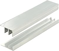 Vista 7 de Outwater Pista de puerta corredera de aluminio de 48 pulgadas para paneles de madera de 1/8 pulgadas, acabado de molino