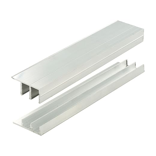 Outwater Industries' Aluminum Sliding Door Track with Mounting Leg for 1/4'' Glass or Wood Door Panels | 3 Foot Upper and Lower Track Set
