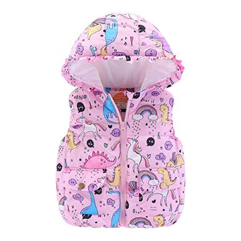 Mud Kingdom Pink Cartoon Hooded Gilet Cover