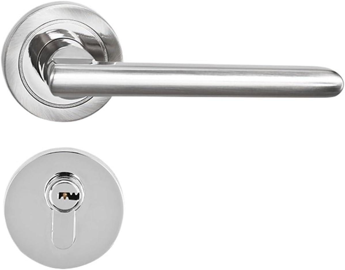 Zinc Alloy Split Lock HC-009 Indoor Wooden Door Lock Modern Simple Door Handle(009 Steel Color)