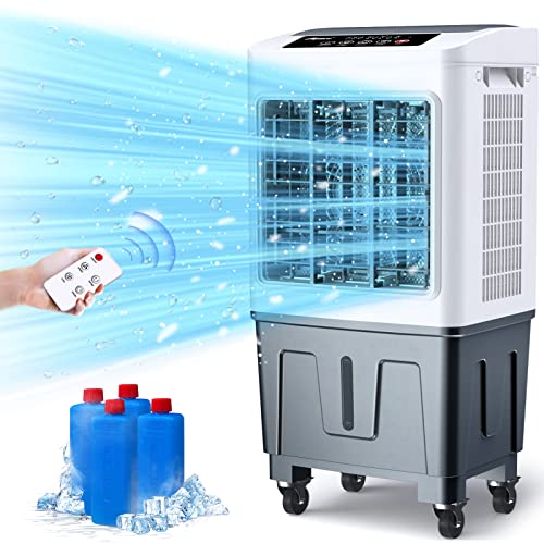 Portable Evaporative Cooler Alpaca 2200Cfm Personal Swamp Cooler, 120°Oscillation Swamp Cooler With Remote Control, Timer, Humidifier, 3 Wind Speeds, 4 Ice Packs For Room Office Dorms Outdoor, 5.5 Gal #TOP11