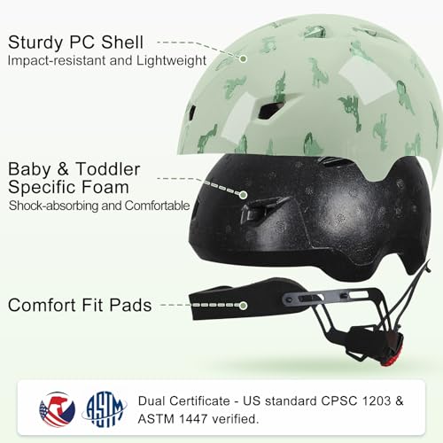 Image of Toddler Helmet, Baby Infant Kids Bike Helmet for Kids Age 1-3 /2-4 /3-5 /5-8 Adjustable Toddler Bike Helmets for Boys Girls for Scooter Skateboard Cycling