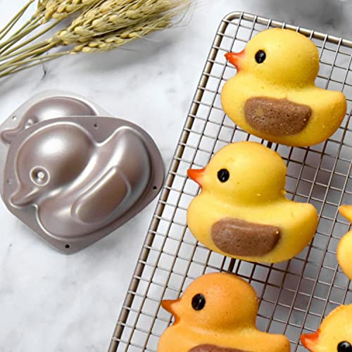 MeganJDesigns Cute Shaped Cake Pans Mould for Kids Baby Premium Non-Stick Cupcake Pan Mini Cake Pan Molds Specialty Novelty Bakeware for Oven Baking (Shape 01#Duck)