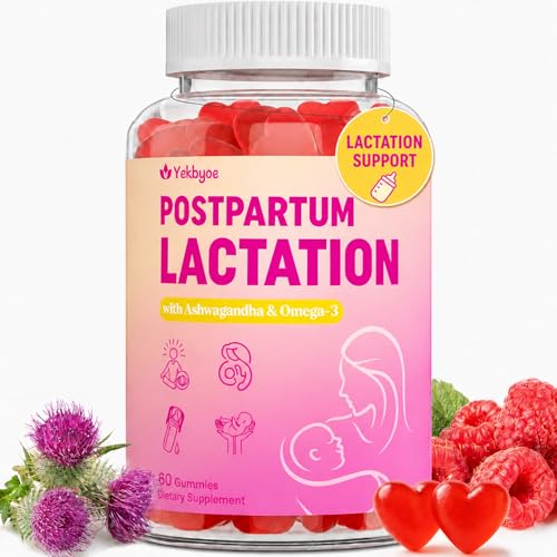 Image of Lactation Supplement - Postpartum Lactation Support Gummies, with Milk Thistle, Moringa & Postnatal Vitamins, As Milk Supply Booster, Supports Mood, Breastfeeding & Postpartum Recovery - 30 Day Supply