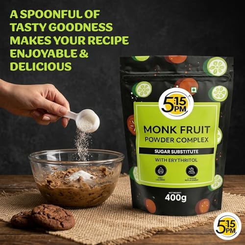 Image of 5:15PM MonkFruit Powder Complex with Erythritol 400g Pouch | Monk Fruit Powder Complex I MonkFruit I Monk Fruit For Cooking & Baking