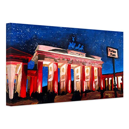 WTD Mantiburi Impression sur toile Motif Javel de Berlin sous le ciel étoilé, multicolore, 100x70 cm Cover