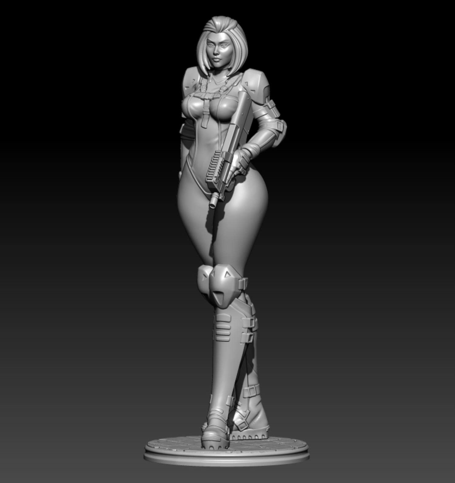 ZHANGJING 1/24 75mm 1/18 100mm Modello in Resina Bella Ragazza Femmina Soldato Figura Smontato Non Verniciato RA-507