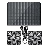 Solar Powered Fan, 15W Waterproof Solar Panel Exhaust Intake Monocrystalline Fan with 9.8Ft On/Off Cable for Outside/Inside Shed, Chicken Coop, Coop&Warehouse&Greenhouse, Doghouses Cooling Ventilation