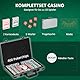 SPORTNOW Pokerkoffer Pokerset, Poker Komplett Set mit 400 Chips, 11,5 Gramm, 2 Kartendecks, 5 Würfeln, Innenfächer, Dealer-Scheibe, Spielmatte, Aluminiumkoffer