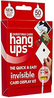 Hang Ups Christmas Card Christmas Card Display Kit with non marking 3M Command strips - Holds up to 50 cards