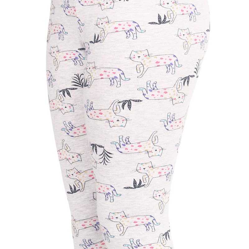 Image of Real Basics Girls Cotton Printed Non-Transparent Regular Fit Ankle Length Leggings (Set of 2)