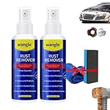 Wangle Rust Remover, 100Ml Oil Lubricant Spray Rust Inhibitor, Screw Bolt Loosening Spray Derusting Spray, Metal Lube Anti Rust Agent for Automotive Maintenance (2 Pcs)