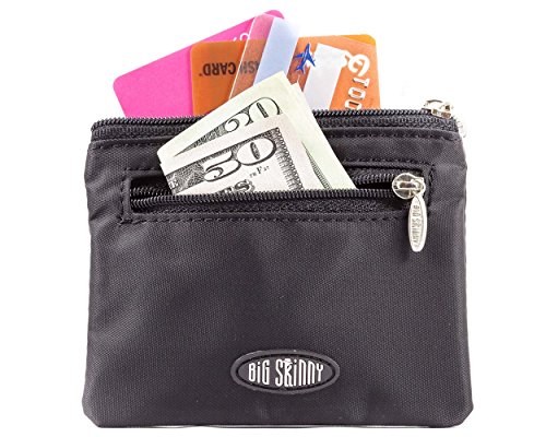 Big Skinny Money Penny Coin Slim Leather Wallet, Holds Up To 13 Cards,Lightweight, Black #TOP1